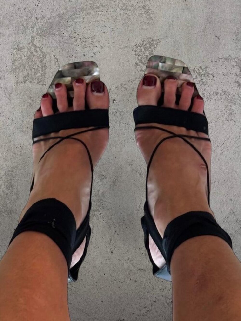 Vintage Gucci Tom Ford Era Mother of Pearl Strappy Heels